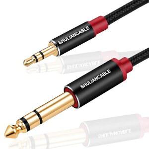슐리안케이블 3.5mm 6.35mm 스테레오 오디오 케이블 6.35 1/4인치 남성용 3.5 1/8인치 TRS iPod 노트북 홈 시어터 장치 스마트폰 및 앰프3.3피트 / 1M