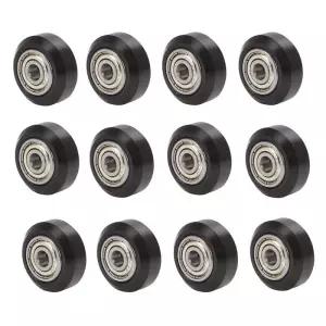 12 PCS POM 풀리 V-슬롯 선형 레일 볼 베어링 3D 프린터 부품 CNC 투명 폴리카보네이트 V 휠 플라스틱