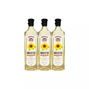 해표 프리미엄 해바라기유 900mL x 3개