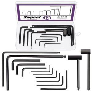 9Pcs 앨런 렌치 7mm 및 8mm 트러스 로드 육각 박스 4mm 5mm 볼 엔드 렌치를 포함한 Swpeet 13Pcs 기타 세트 베이스 넥 브리지 너트 나사 조정에 적합