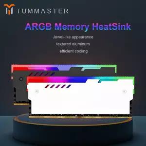 TUMMASTER 컴퓨터 ARGB RAM 메모리 데스크탑 PC DDR2/DDR3/DDR4/DDR5용 열 전도성 패드가 있는 방열판 쿨러
