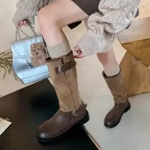 키체샵 여친 빈티지 롱 부츠 라운드 무릎 워커힐 HO5