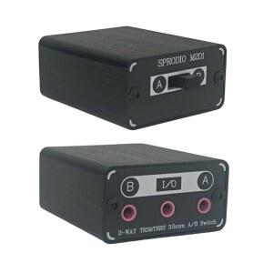 SPRODIO 2 Wayinline 3.5mm 오디오 스위치 박스 A/B 셀렉터 1/8인치 마이크 TRRS TRS 독립 접지 무소음 - M201