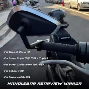오토바이 핸들바 리어뷰 엔드 미러 트라이엄프 로켓 3 스트리트 트리플 S 765 RS/R 스피드 1200RS/RR용