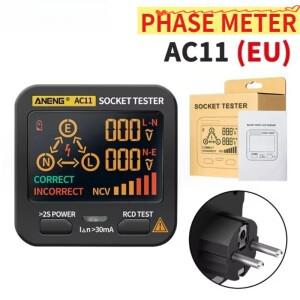 AC11 스마트 디지털 콘센트 소켓 테스터 프로 전압 감지기 EU/US/UK 범용 배터리 검사 도구