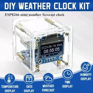 ESP8266 미니 날씨 시계 WIFI 디지털 DIY 납땜 키트 전자 다기능 기상 관측소
