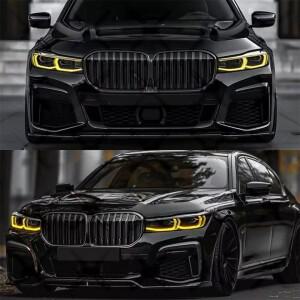 BMW 7 시리즈 G11 LCI 740i M750I 2020 LED 헤드 라이트 주간 등 모듈 칩용 노란색 천사 눈 DRL