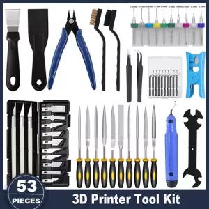 3D 프린터 도구 키트 모든 FDM/SLA 53pcs 액세서리 세트 노즐 청소 및 스크래퍼 포함