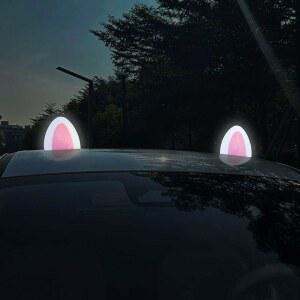 LED 캐릭터 발광등/고양이 장식 비발광 자동차 데코 발광 곰돌이귀 키링 고양이 1.
