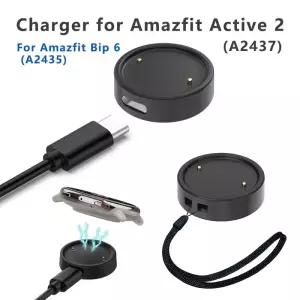 Amazfit Active 2/Bip 6 스마트 시계 충전 크래들 스탠드 케이블 마그네틱 코드 USB 교체용 충전기