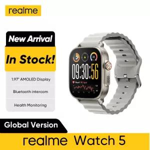 글로벌 버전 리얼미 워치 5 1.97인치 600니트 AMOLED 460mAh 14일 배터리 수명 300개 이상 테마 지원 GPS