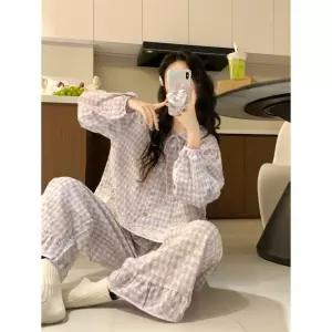 스파이더맨 실내복 인형넥 레이스 봄가을 궁중스타일 커플 세트 잠옷세트 잠옷 OPH1