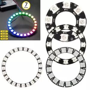 Arduino WS2812 풀 컬러 드라이버 Lampes 조명 액세서리 용 5V 개별 주소 지정 가능 RGB LED Neopixel 링