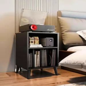 lp 장식장 턴테이블 수납장 보관함 선반 46x38x55 월넛 고급 엘피장 받침대 책장