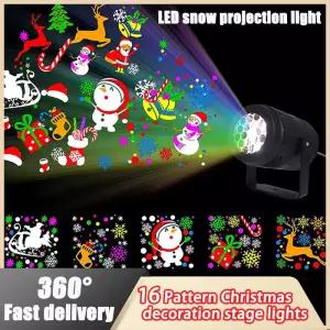 2024 프로젝터 Led 조명 크리스마스 DJ 파티 무대 1PC 16 패턴 실내 및 실외 램프 휴일