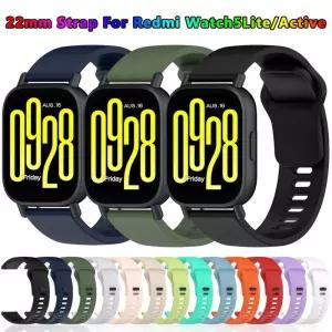 Redmi Watch 5 용 공식 시계 밴드 Xiaomi Lite 스트랩 액티브 22mm 실리콘 팔찌