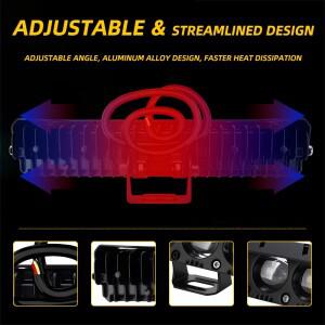 오토바이 자동차 LED 작업등 트럭 헤드라이트 안개등 9-80V 60W 3570 6SMD 듀얼 컬러 주행등 ATV SUV