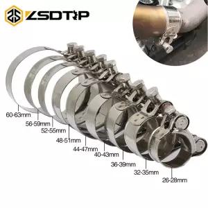 ZSDTRP 28 35 39 43 47 51 55 59 63mm 오토바이 스테인레스 스틸 밴드 배기 클램프 키트 맞는 머플러