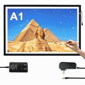 다이아몬드 아트, 스케치, 페인팅을 위한 A1(34.6인치 X 23.6인치) 초대형 트레이싱 LED 라이트 패드 키트 - 밝기, 5단계 조절 가능 DIY 아트 박스 메쉬 없음