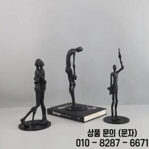 금속 주조 다리미 곡예 피규어 조각 홈 장식 검은 추상 미술 모델 사무실