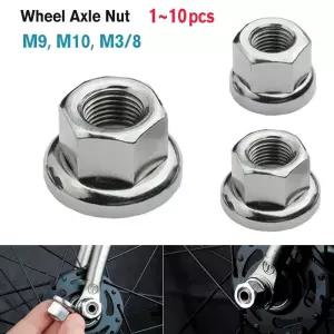 1~10개 자전거 휠 액슬 너트 허브 나사 M9 M10 3/8인치 앞뒤 MTB 모터