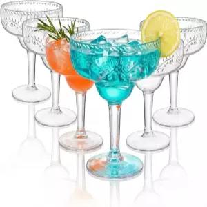 ZENFUN 6팩 16온스 아크릴 마가리타 잔 투명 깨지지 않는 칵테일 컵 마티니용 재사용 가능한 파티 음료