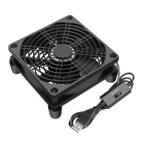 Qirsyn USB 컴퓨터 팬 조용한 라우터 모뎀 수신기 DVR xbox호환용 TV 박스 냉각을 위한 속도 컨트롤러가 있는 5V POWER LOGIC
