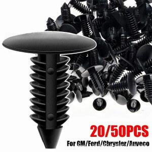20 50Pcs 8mm 자동 패스너 맞는 구멍 나일론 자동차 클립 펜더 범퍼 쉴드 리테이너 포드 용 플라스틱 리벳