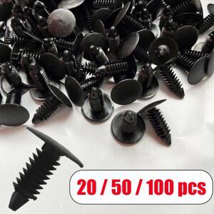 20 100pcs 자동 패스너 자동차 클립 포드 에 대 한 나일론 블랙 플라스틱 리벳 펜더 범퍼 쉴드 리테이너 천장 패스너