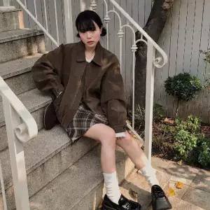 루타꽁몰 가을 여자 야구 잠바 스웨이드 점퍼 HO3