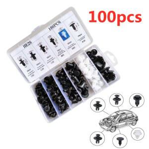100pcs 자동 패스너 클립 자동차 펜더 푸시 리테이너 핀 리벳 범퍼 도어 트림 패널 리테이너 가방 패키지 자동차 클립
