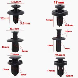 20Pcs 6MM 7MM 8MM 9MM 10MM 구멍 자동 클립 범퍼 패스너 검정색 플라스틱 자동차 나사 리테이너 클립 자동차 펜더 클립에 적합