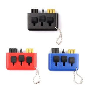 Qidie 3Pcs 골프 클럽 브러시 포켓 홈 클리너 3 in 1 접이식 샤프너 도구 휴대용 소형 액세서리