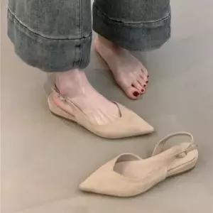 여성용 빈티지 웨지힐 샌들 신발 보송보송 웨지 단화 프렌치스웨이드 스틸레토 펌프스 KS5