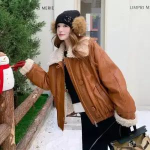 여친 퍼 램스울 코트 모피코트 라이크 일체형 OP1