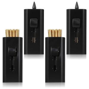 Shimmeroo 4Pcs 접이식 골프 클럽 브러시 홈 클리너, 블랙 휴대용 클리너 - 더블 헤드 타입, 포켓 사이즈