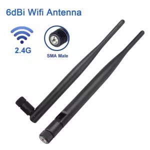 2 psc 2.4GHz 무선 WiFi 안테나 6dBi SMA Male 커넥터 라우터 네트워크 카드 용 Drone IP 카메라 피그 테일