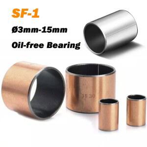 호환 오일 프리 베어링 SF-1 자체 윤활 ID 3mm-15mm 부싱 슬리브 스틸 자체 윤활 베어링 복합 베어링