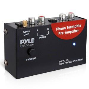 파일 포노 턴테이블 프리앰프 - RCA 입력 및 출력 저소음 작동 12V DC 어댑터 POWER LOGIC 공급 리시버 스피커 등과 호환되는 미니 오디오 스테레오 포노그래프