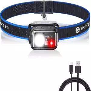 브라이닛 HC01 1000 루멘 충전식 헤드램프 USB-C 듀얼 파워 LED 헤드라이트 레드 라이트 AAA 백업 캠핑