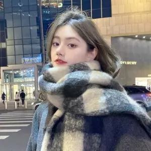 체크 체크코트 머플러 숄 목도리 넥워머 오버핏목도리 빅사이즈목도리 빅사이즈머플러