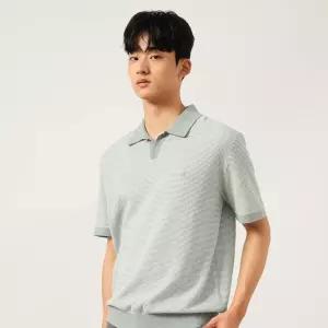 {백화점 정품} 빈폴 멘 투톤 오픈칼라넥 니트 - 라이트 그린 (BC5751C14L)