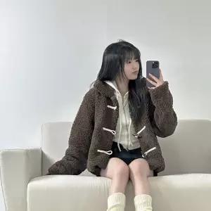 오버핏 양털 뽀글이 누빔 숏 크롭 떡볶이코트 DqS9+1uKW
