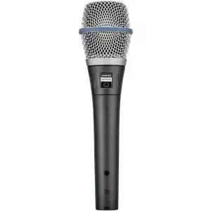 팝 필터가 내장된 슈어 베타 87C 스튜디오 등급 보컬 마이크 - A25D 클립 및 보관 가방이 있는 단일 요소
