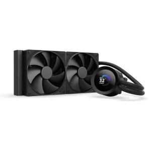 NZXT 크라켄 플러스 240 u2013 AIO CPU 액체 냉각기 240mm 라디에이터 2 X F120P 팬 커스터마이징 가능한 1.54 정사각형 LCD AMD AM5 AM4 인텔 LGA 1851 / 1700 1200 115X 블랙