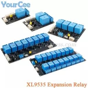 XL9535 1 2 4 8 16 웨이 채널 확장 릴레이 모듈 5V 전원 공급 장치 광 커플러 절연 보드 IIC I2C 통신