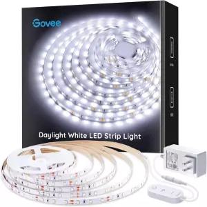 고비 화이트 LED 스트립 조명 업그레이드된 16.4피트 디밍블 라이트 6500K 밝은 일광 강력 거울 주방