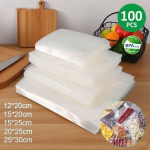 음식을위한 100PCS 진공 포장 가방 신선도를위한 5 크기 보관 봉인 가능