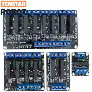 저레벨 5V 1 2 4 8 채널 솔리드 스테이트 릴레이 모듈 SSR G3MB-202P 저항 퓨즈가 있는 240V 2A 출력
