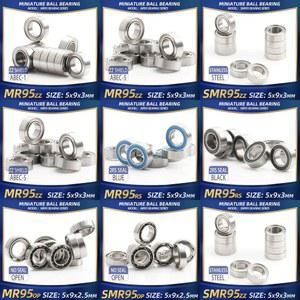 호환 FUSHI MR95 ZZ 베어링 5x9x3mm 10Pcs MR95ZZ RS 2RS MR95오픈 핸드피스 베어링 비디오 카드 모터용 고속